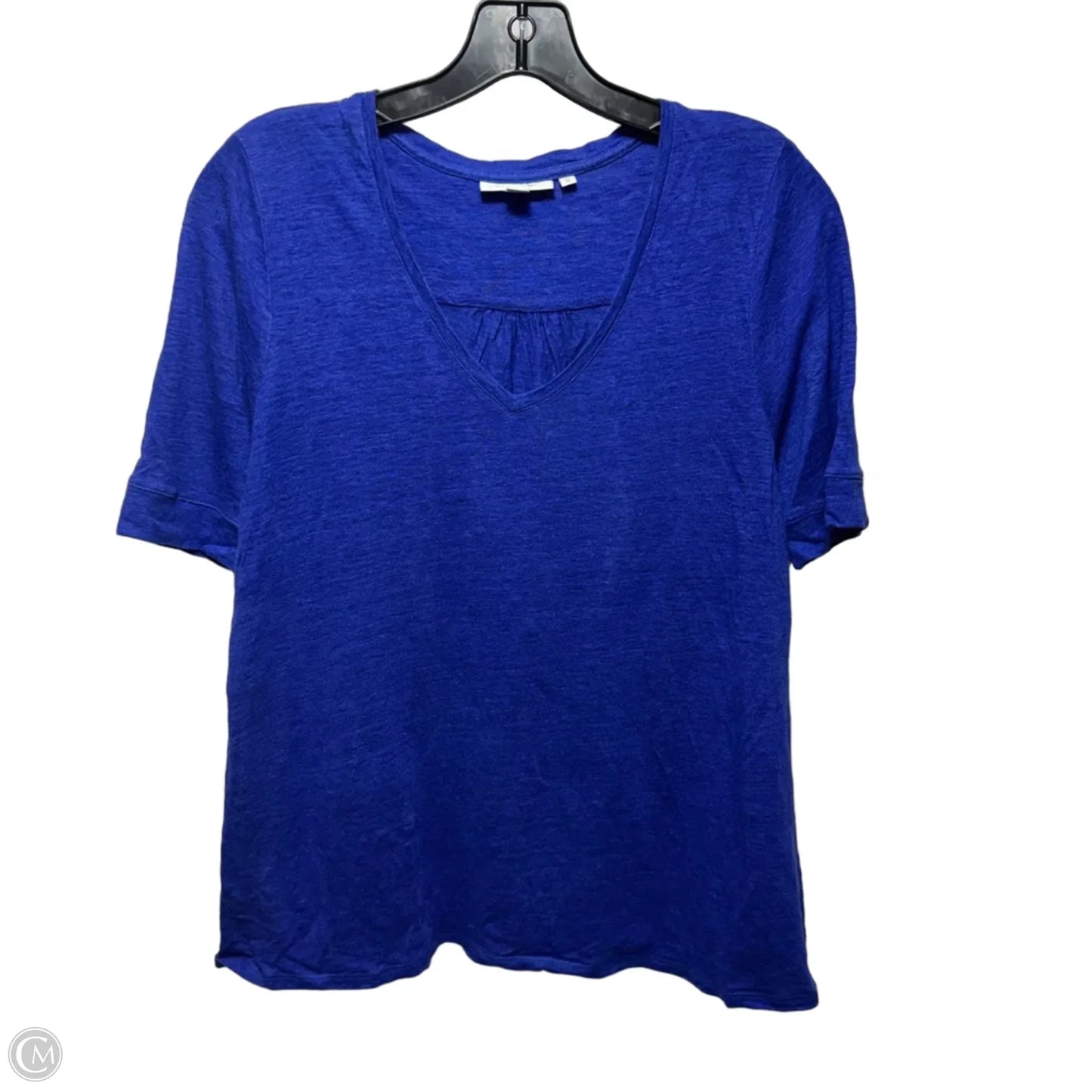 Linen Top Short Sleeve By Chicos In Blue, Size: M