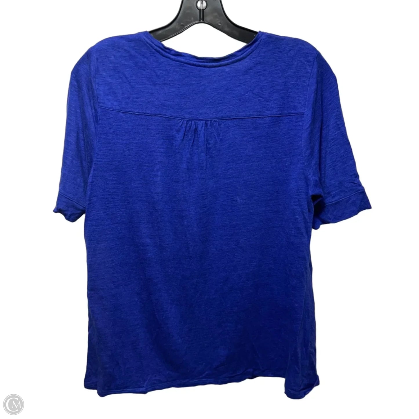 Linen Top Short Sleeve By Chicos In Blue, Size: M