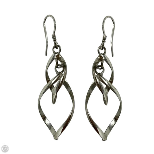 Sterling Silver Interlocking Infinity Spiral Dangle Earrings