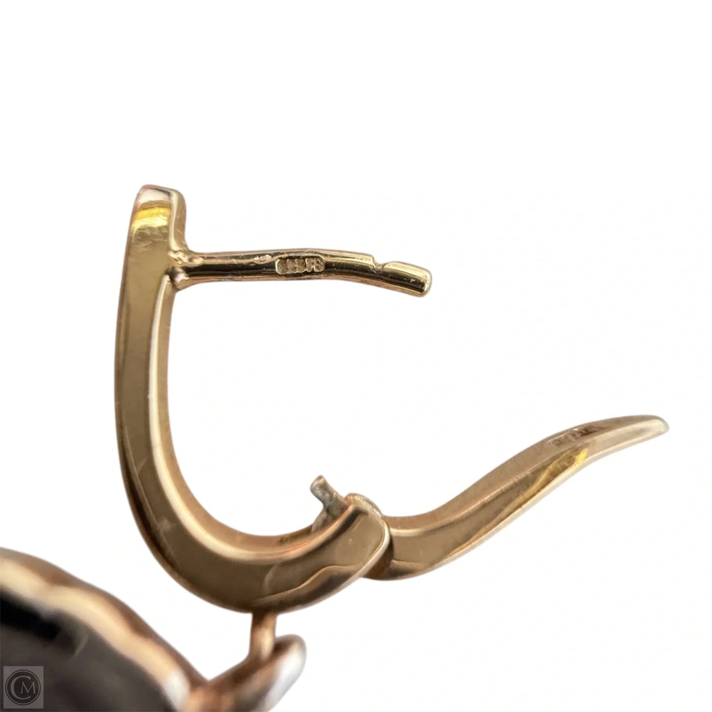 Two Tone Gold & Sterling Silver Sunburst Guilloché Drop Earrings By Breuning