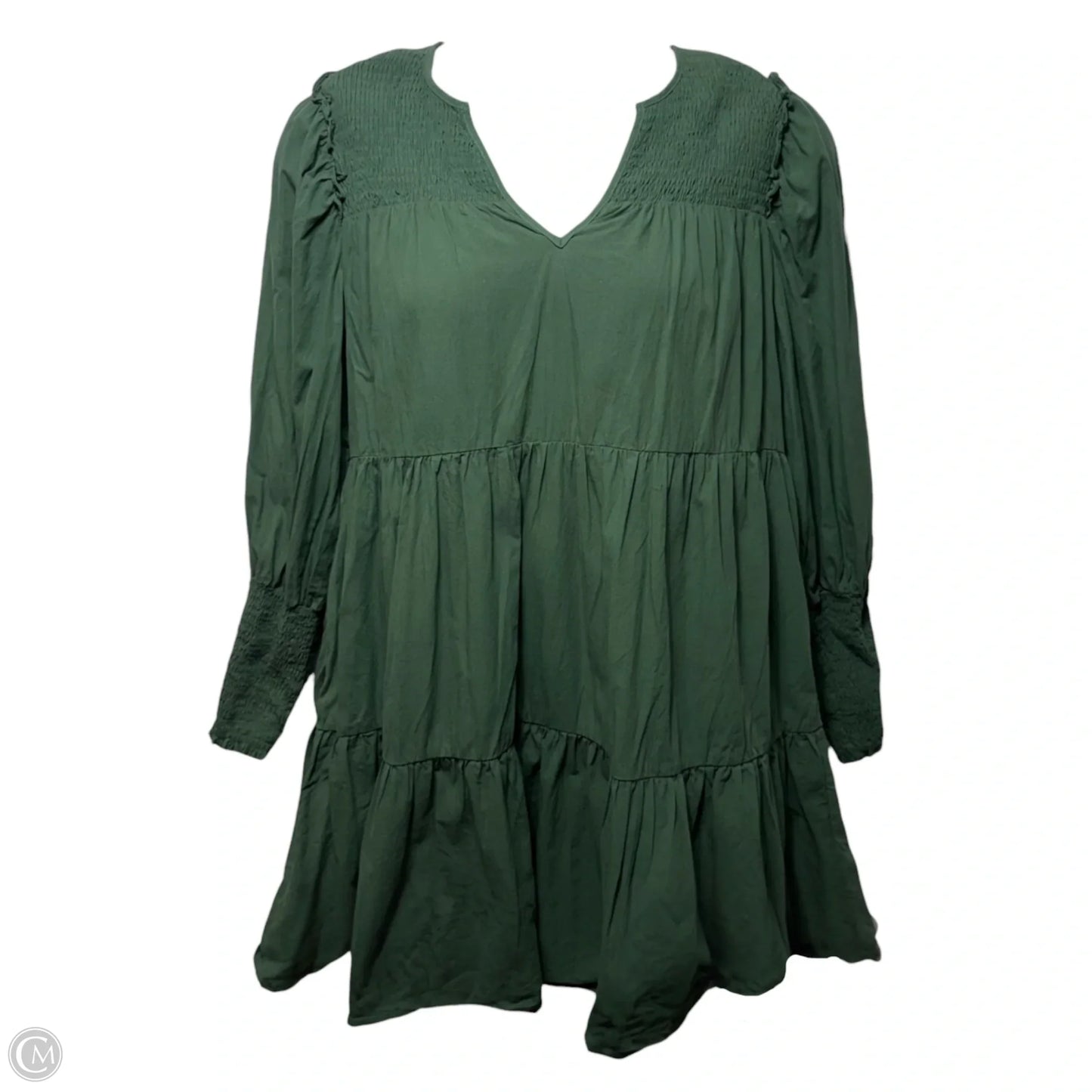 Ceci Smocked Dress By Pomander Place In Jaguar Green, Size: M