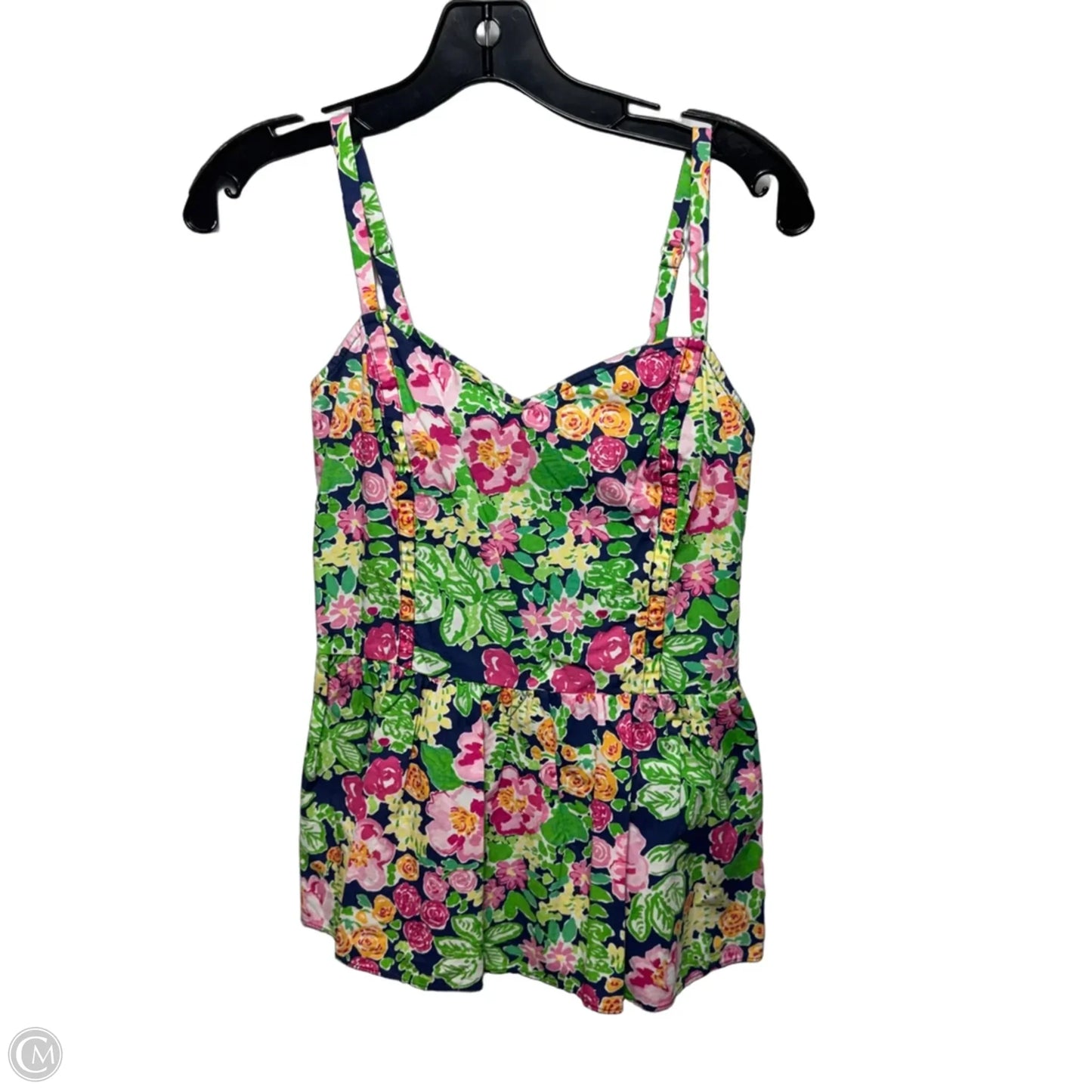 Gardenia Peplum Top Designer By Lilly Pulitzer In Floral Print, Size: 6