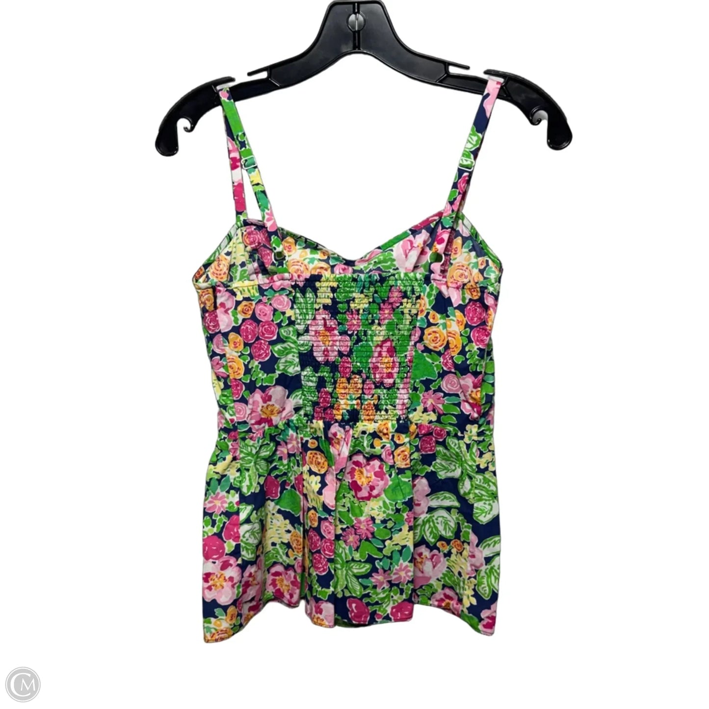Gardenia Peplum Top Designer By Lilly Pulitzer In Floral Print, Size: 6