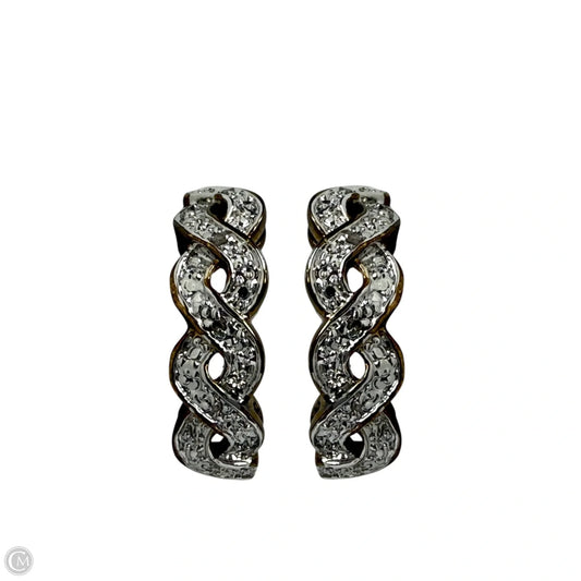 Diamond Chip Braided Half Hoop Earrings