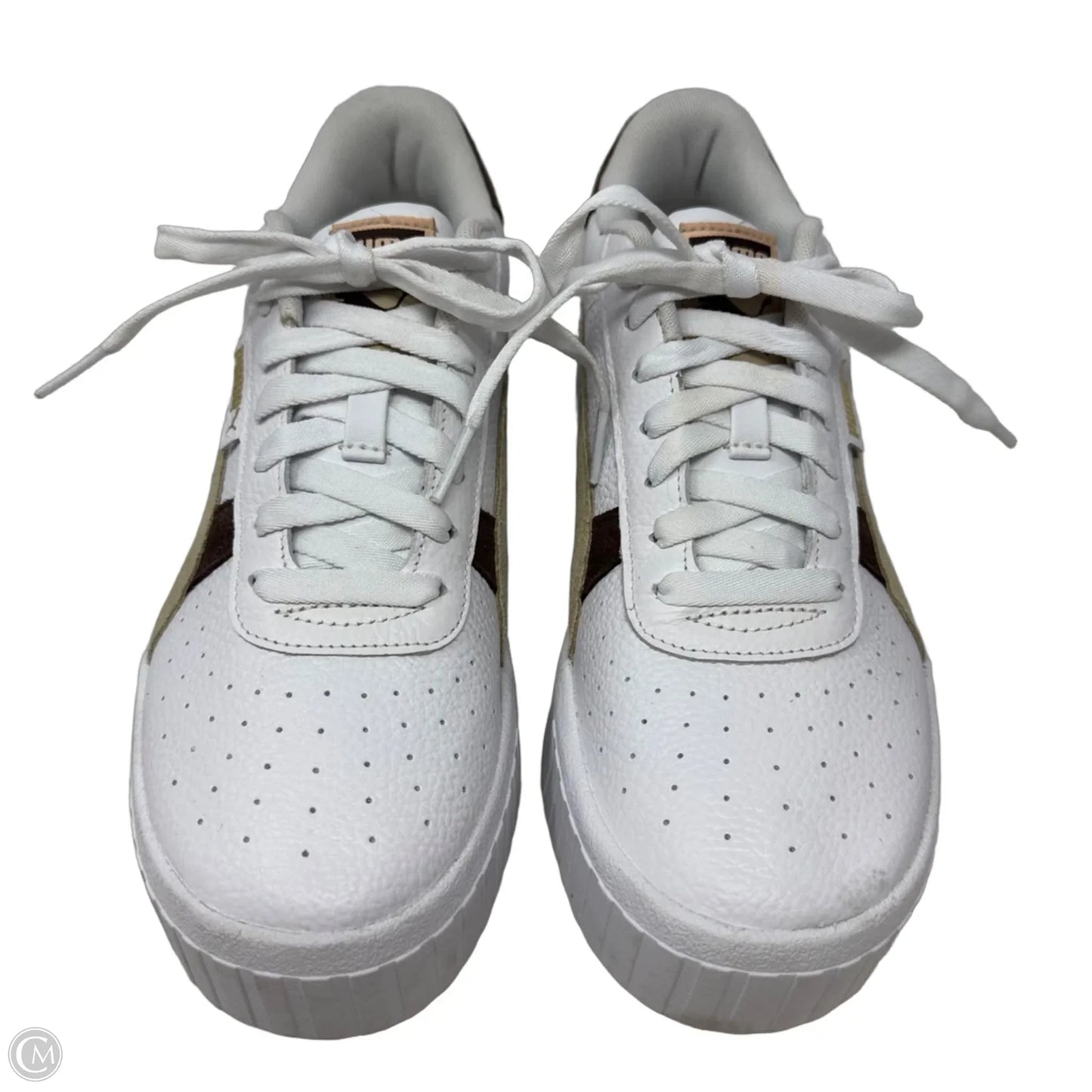 Cali Wedge Shoes Sneakers By Puma In Tan & White, Size: 9