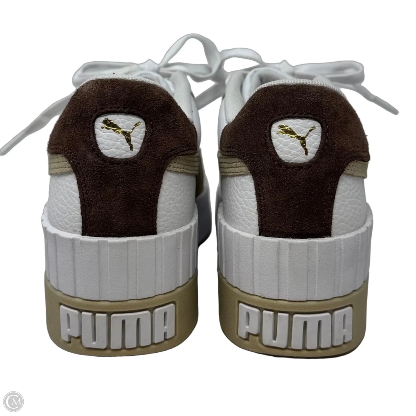Cali Wedge Shoes Sneakers By Puma In Tan & White, Size: 9