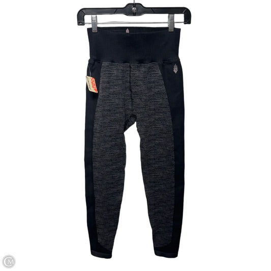 Athletic Leggings By Free People FP MOVEMENT In Black & Grey, Size: Xl