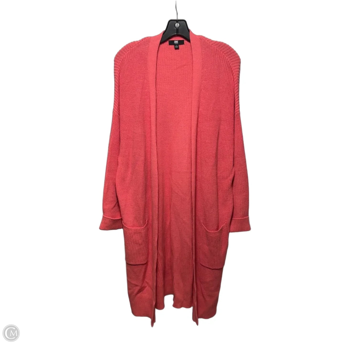 Sweater Cardigan Designer By Frye In Coral, Size: L