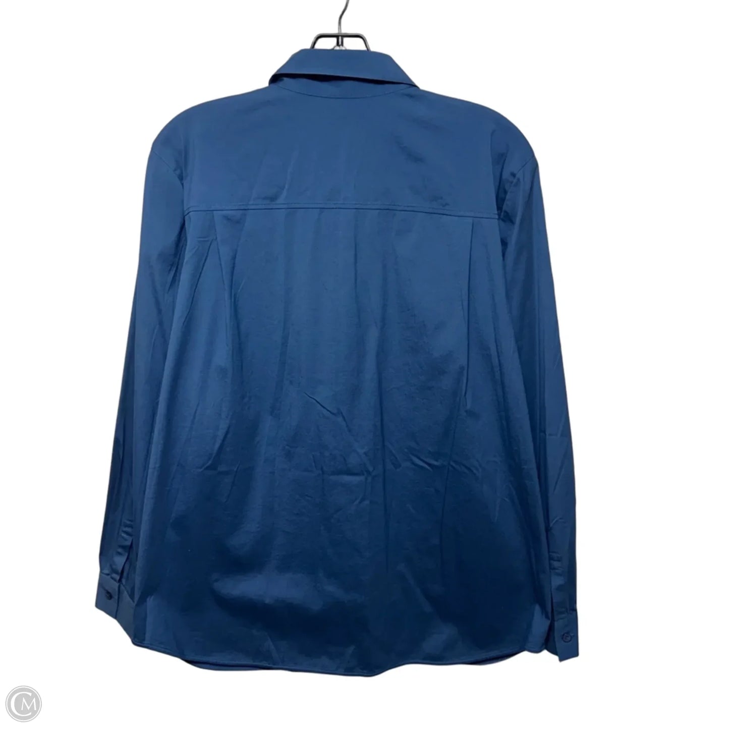 Top Long Sleeve Designer By Lafayette 148 In Blue, Size: M