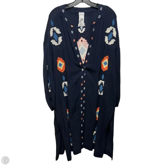 Embroidered Kimono By Chicos In Navy, Size: L