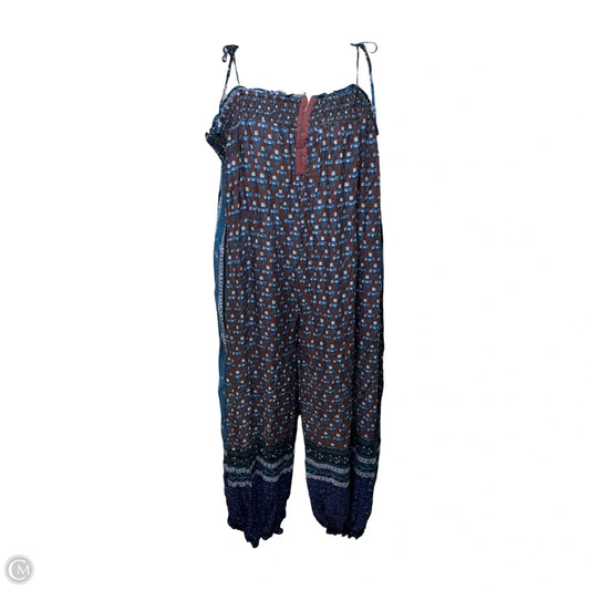 Rule The World Maxi Romper By Free People In Blue Combo, Size: Xl