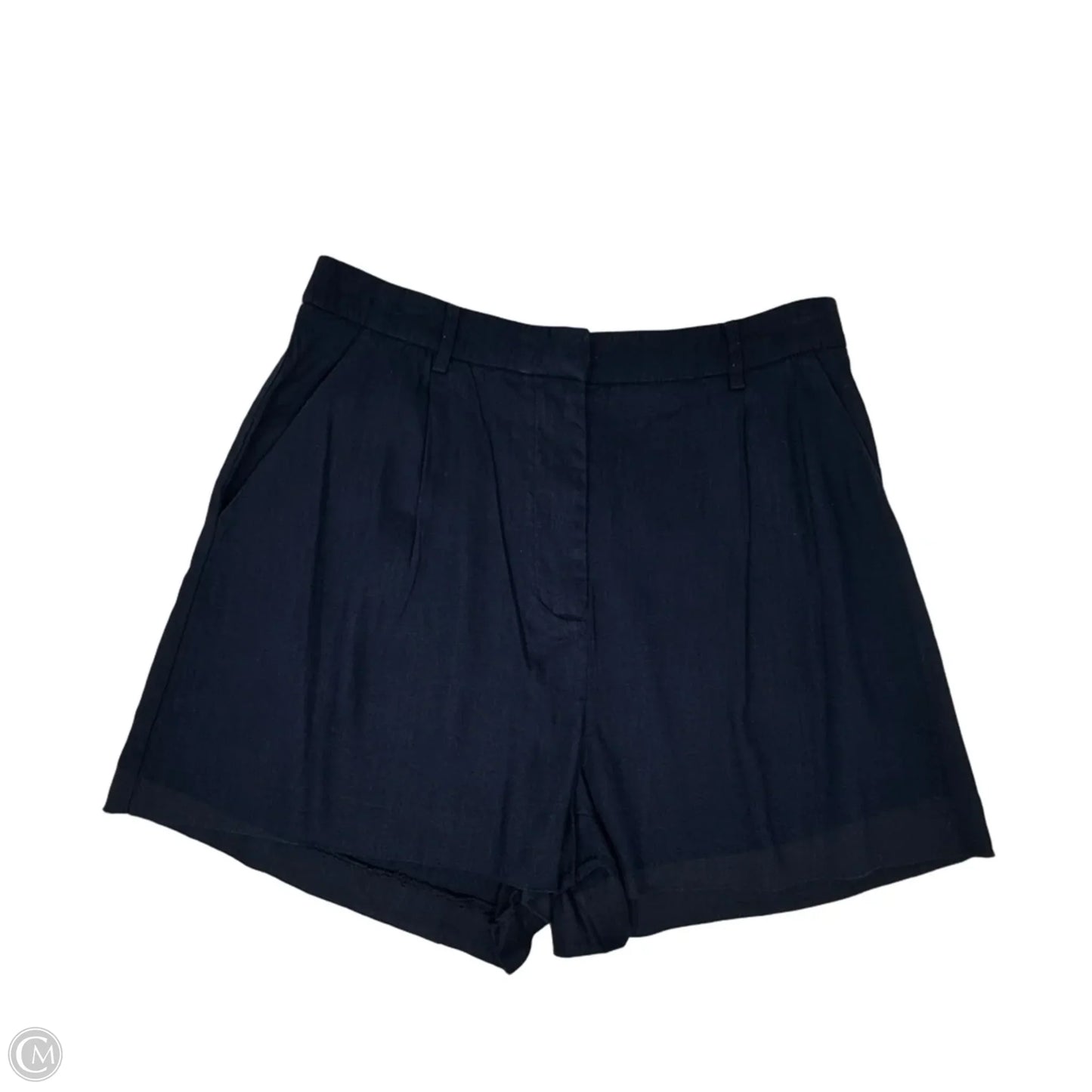 Linen Blend Shorts By Antonio Melani In Navy, Size: 10