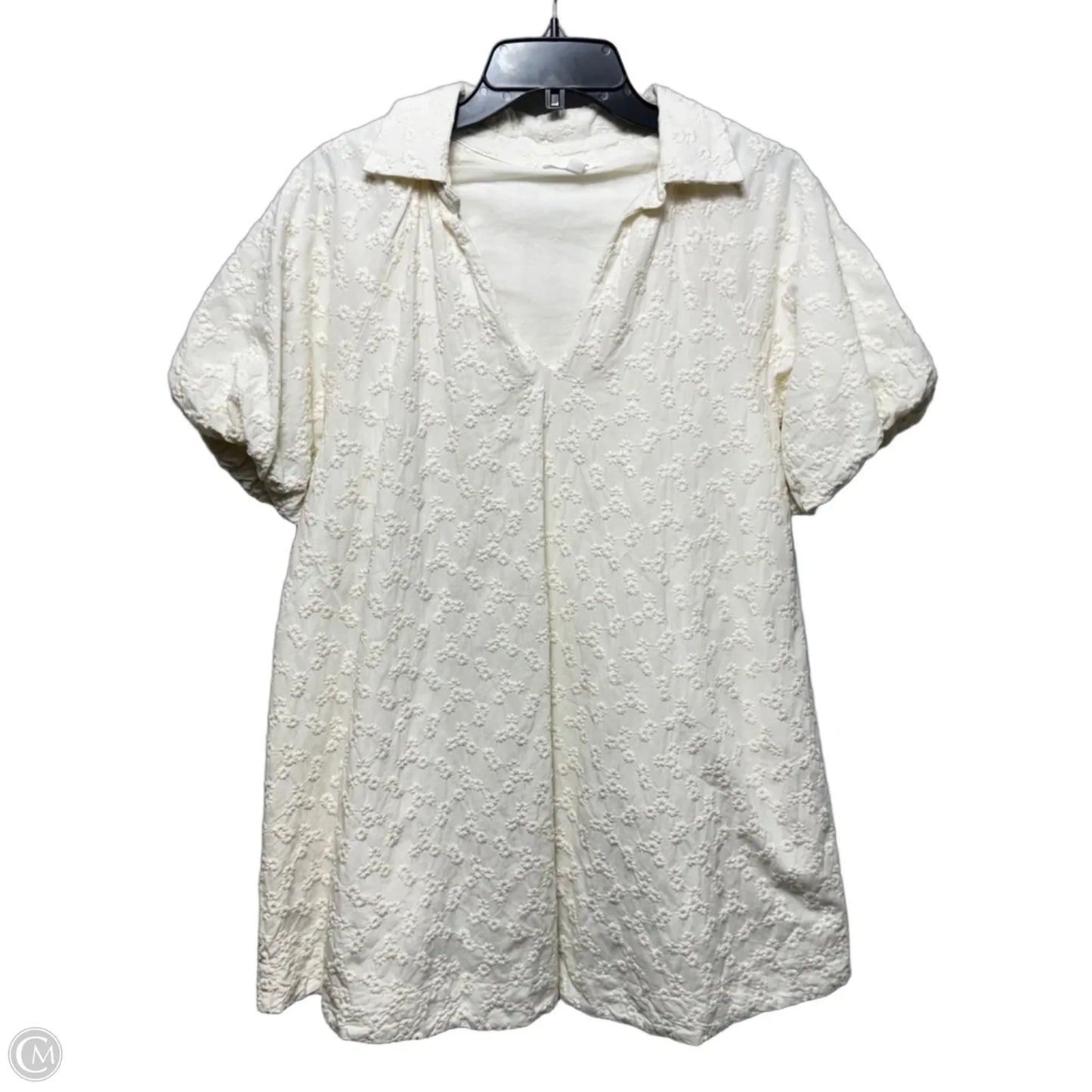 Embroidered Dress Casual Short By Mable In Cream, Size: S