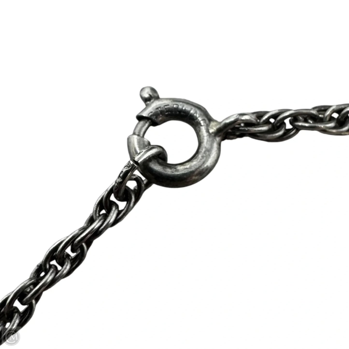 Engraved Gem Pendant Necklace Sterling Silver