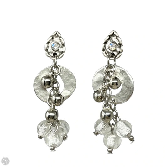 Silver Tone Beaded Dangle Earrings