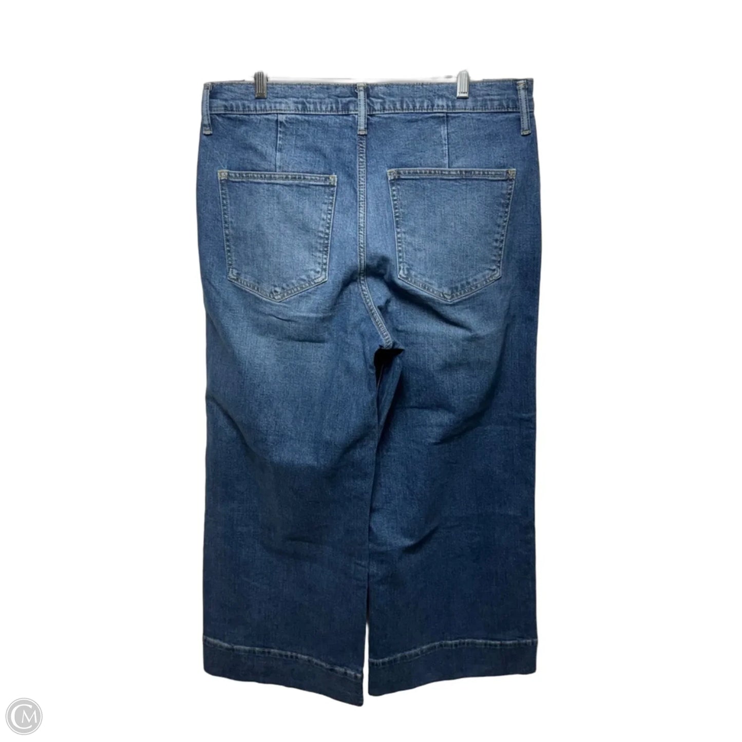 High-Rise Wide Leg Crop Jeans By Gap In Blue Denim, Size: 12/31