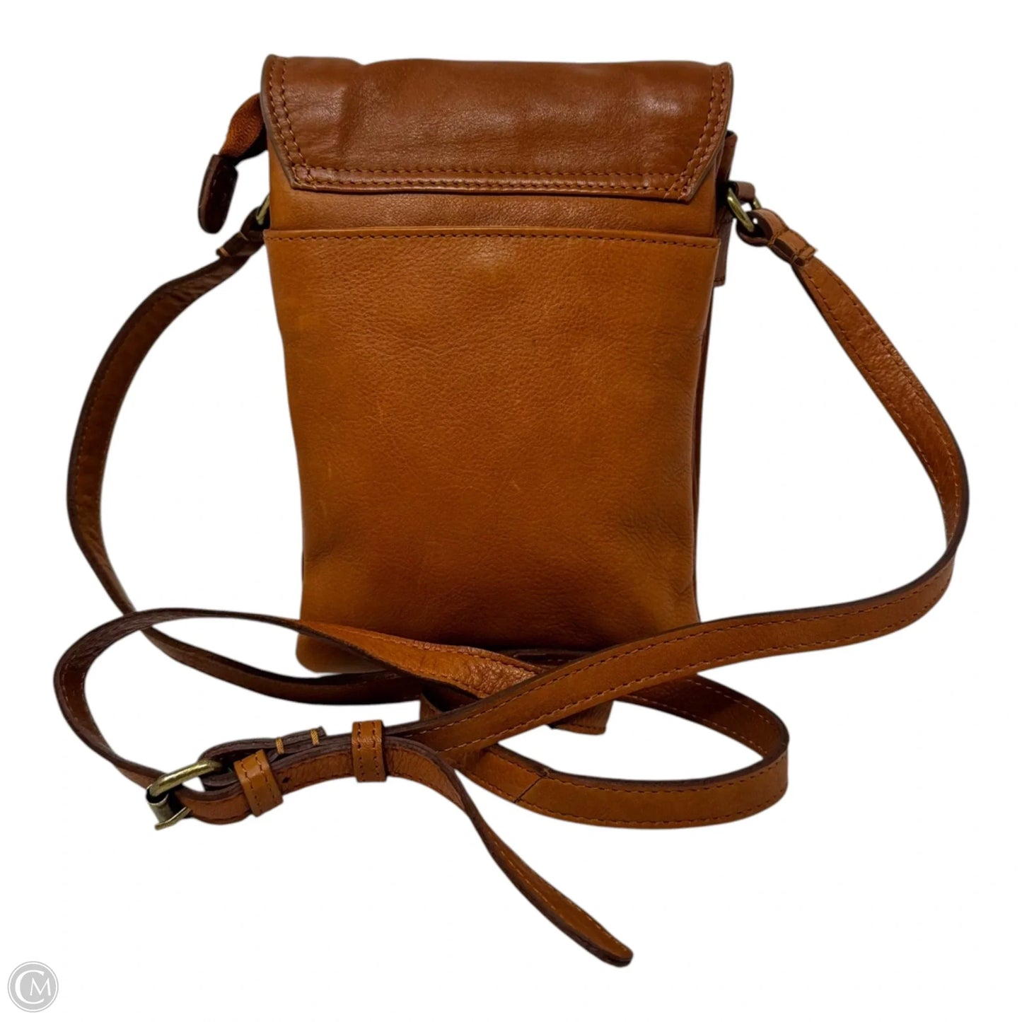 Flap Leather Crossbody By Oak & Tan, Size: Small