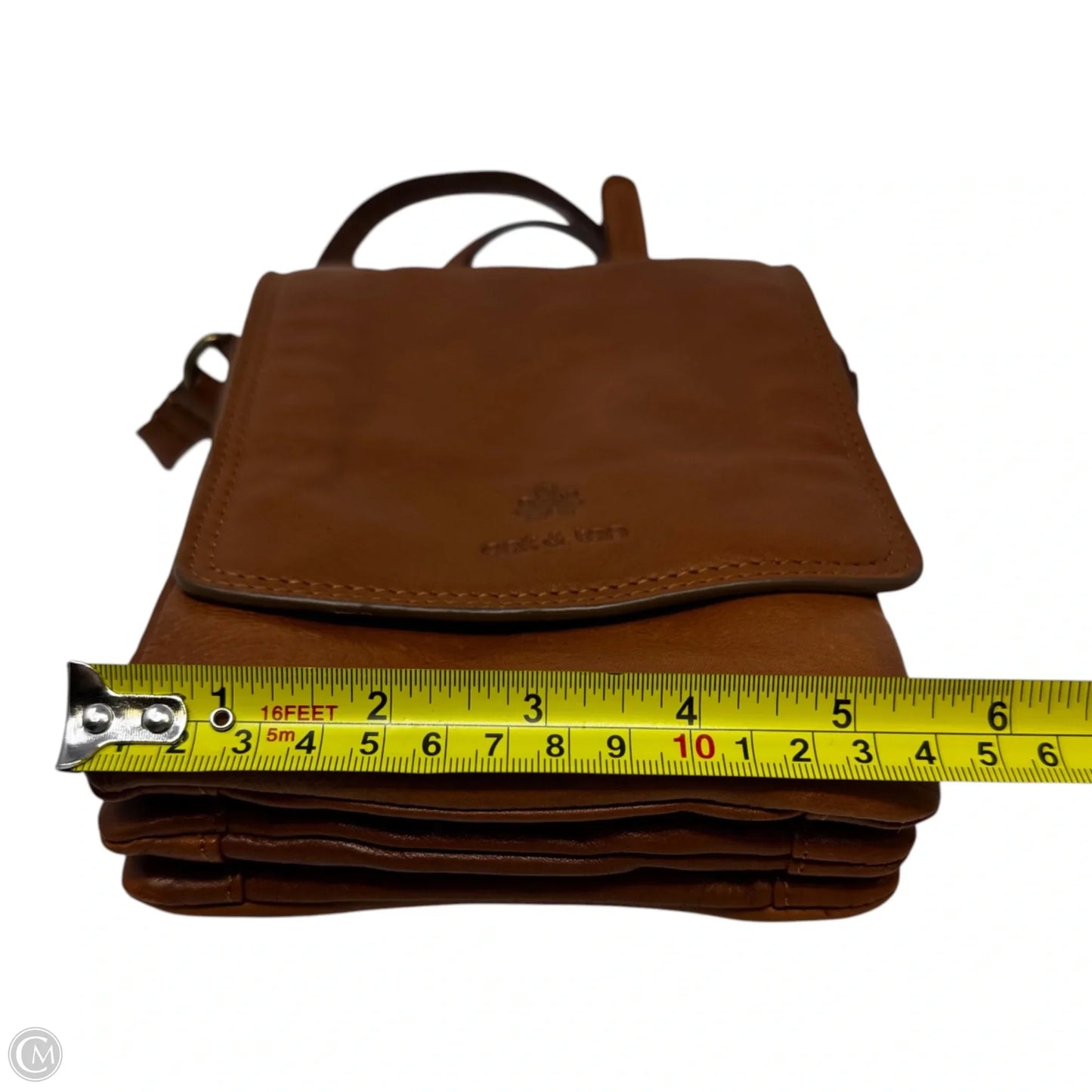 Flap Leather Crossbody By Oak & Tan, Size: Small