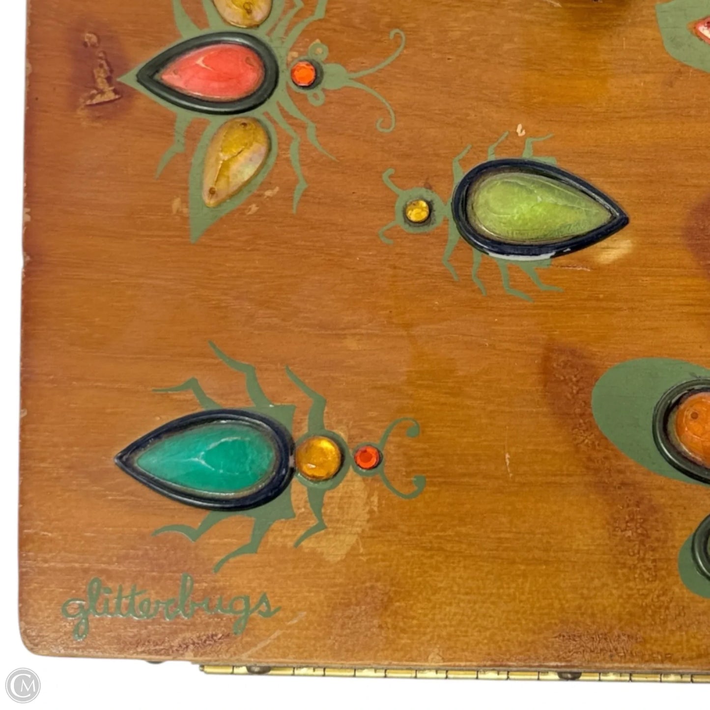 Vintage Collectible 60’s “Glitter Bugs” Wooden Box Bag, Size: Small