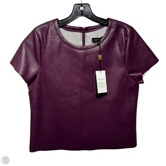 New Guard Recycled Leather Top Short Sleeve By AS by DF In Purple, Size: S