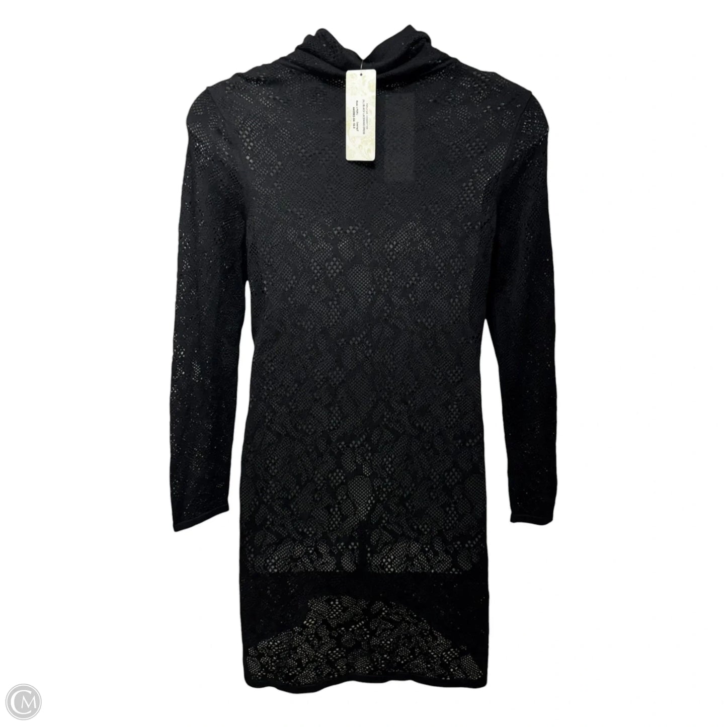 Lacewing Open Knit Dress Casual Midi By Peruvian Connection In Black, Size: Xl