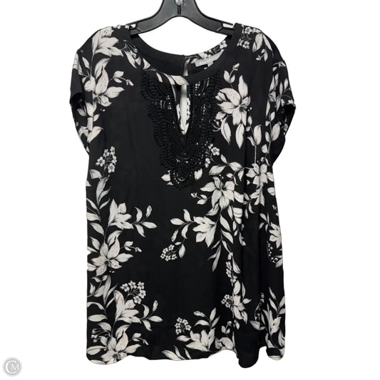 Top Short Sleeve By Daniel Rainn In Floral Print, Size: 3x