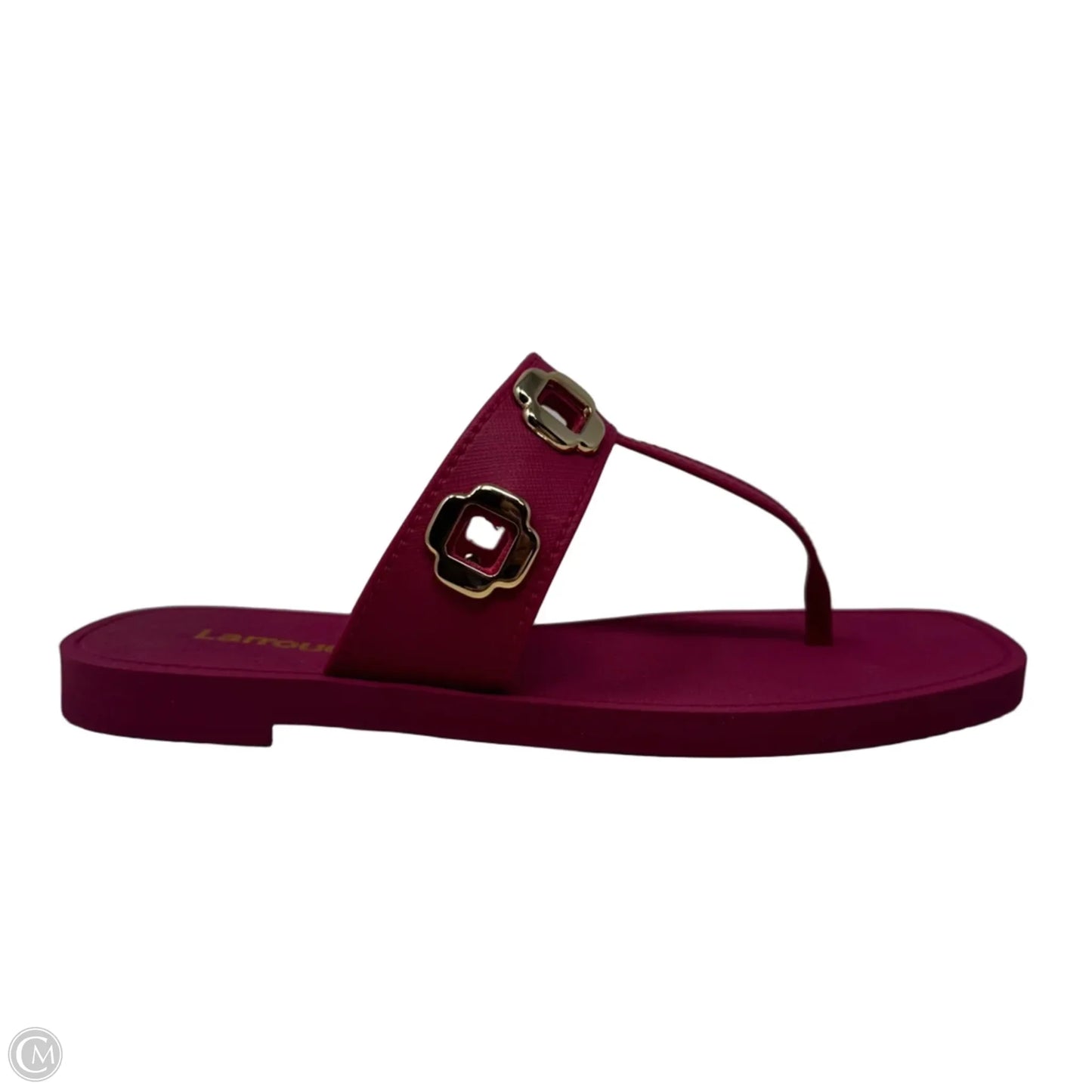 Milan Grommet Jelly Thong Sandals Flats By Larroudé In Pink, Size: 6.5