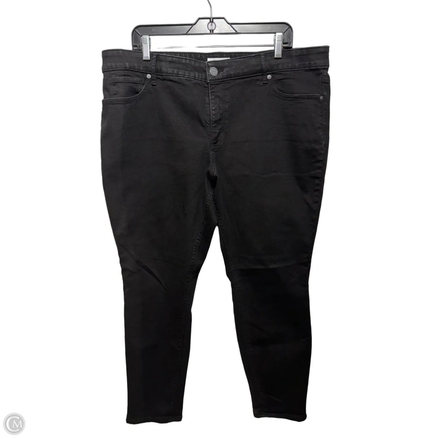 Jeans Skinny By Loft In Black Denim, Size: 20
