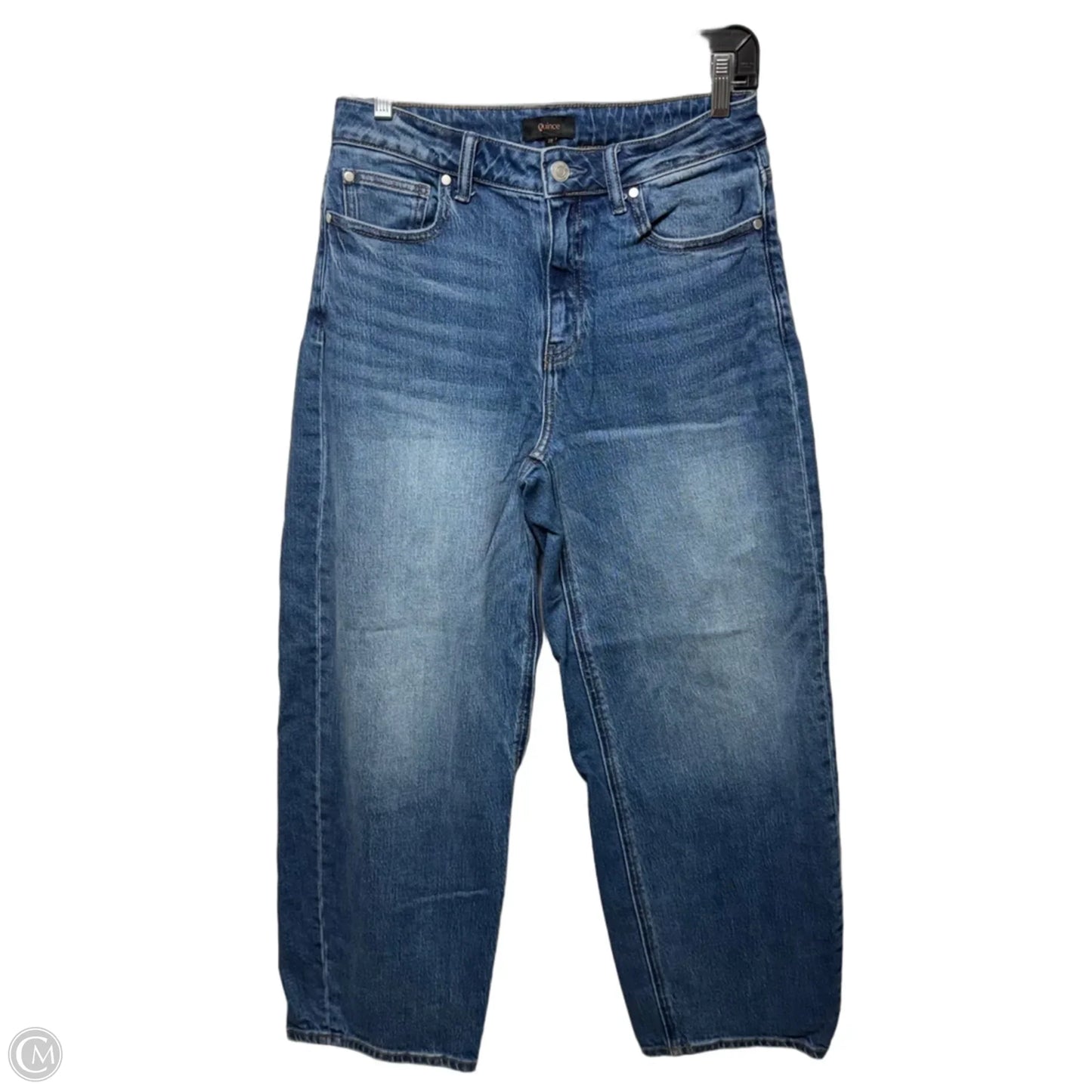 Barrel Leg Jeans By Quince In Blue Denim, Size: 6