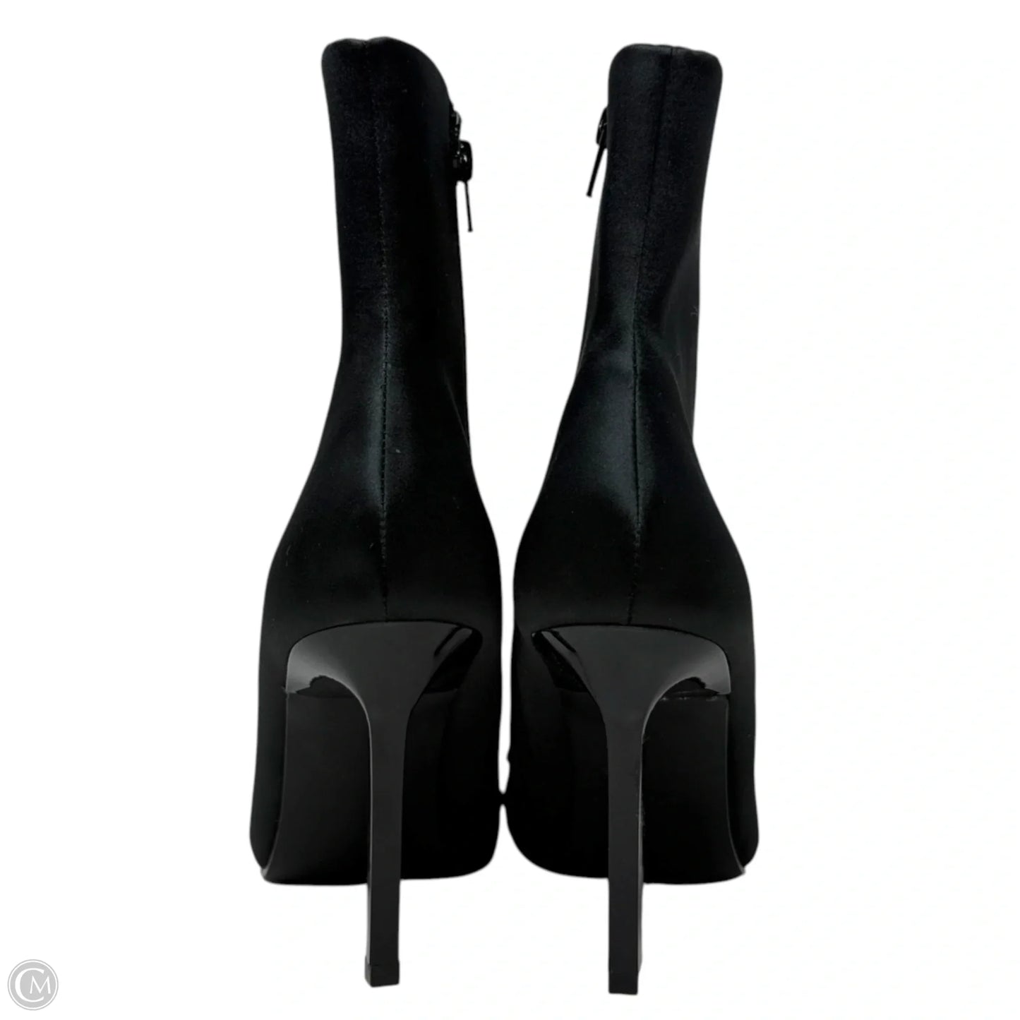 The Elegant Satin Embellished Ankle Booties By Steve Madden In Black, Size: 9