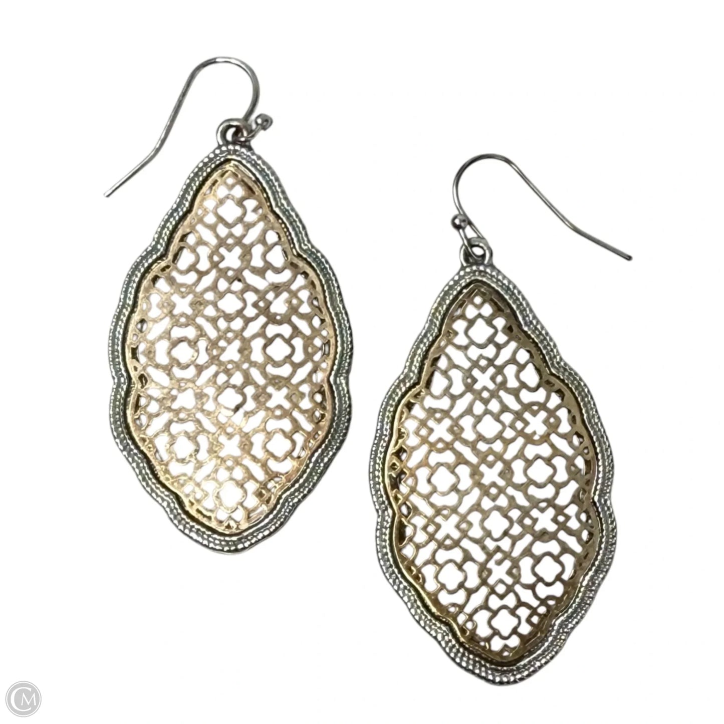 Moroccan Two Tone Filigree Drop Earrings