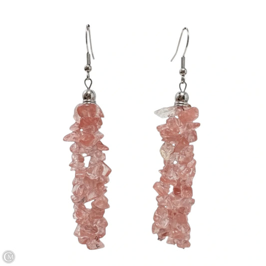 Rose Quartz Tassel Beaded Dangle Earrings