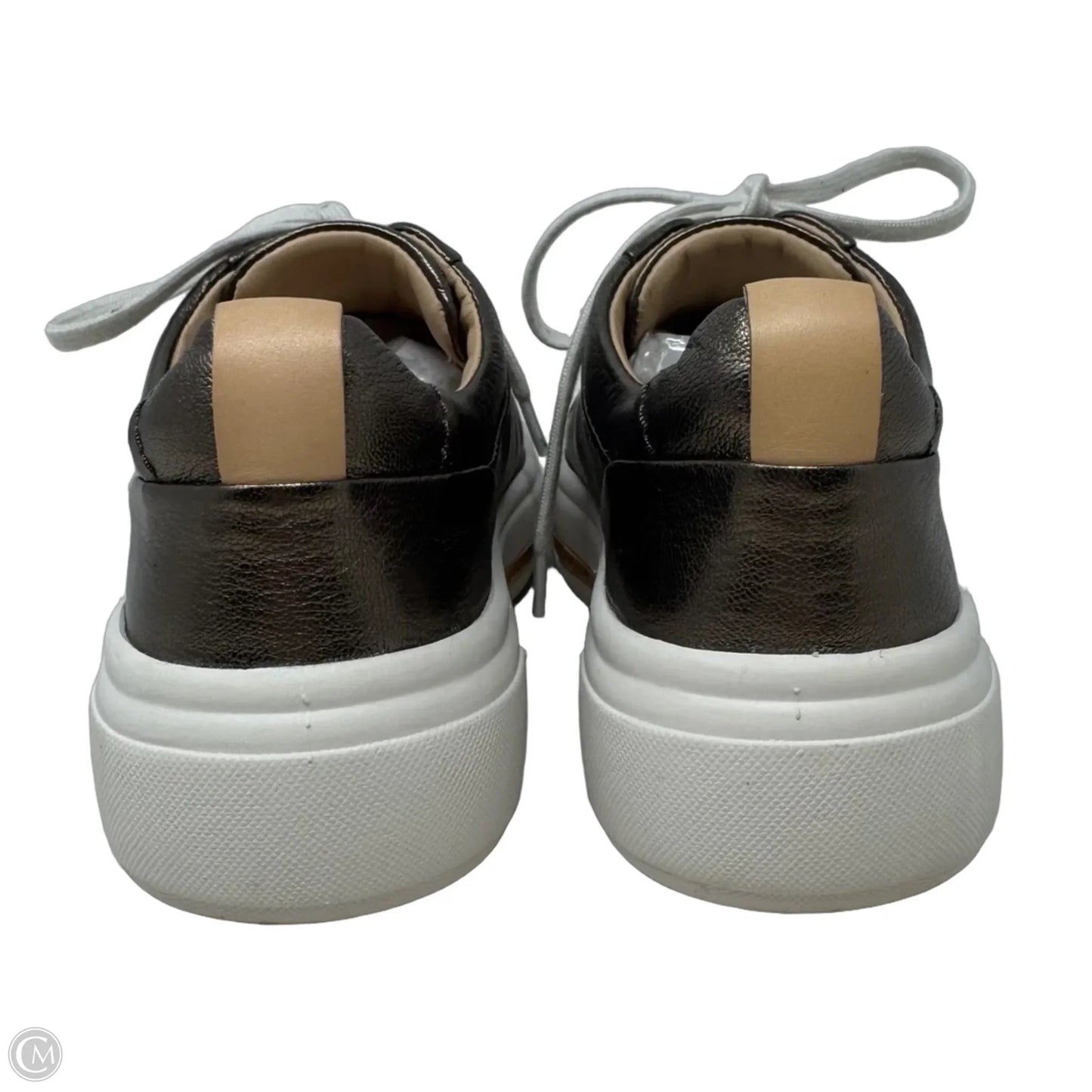 Metallic Shoes Sneakers By Clarks In Bronze, Size: 7