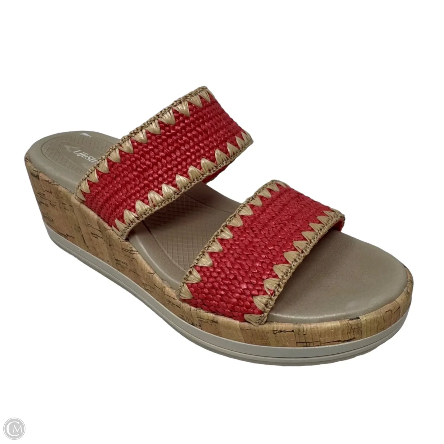 Resort Wedge Sandals By Life Stride In Orange, Size: 7