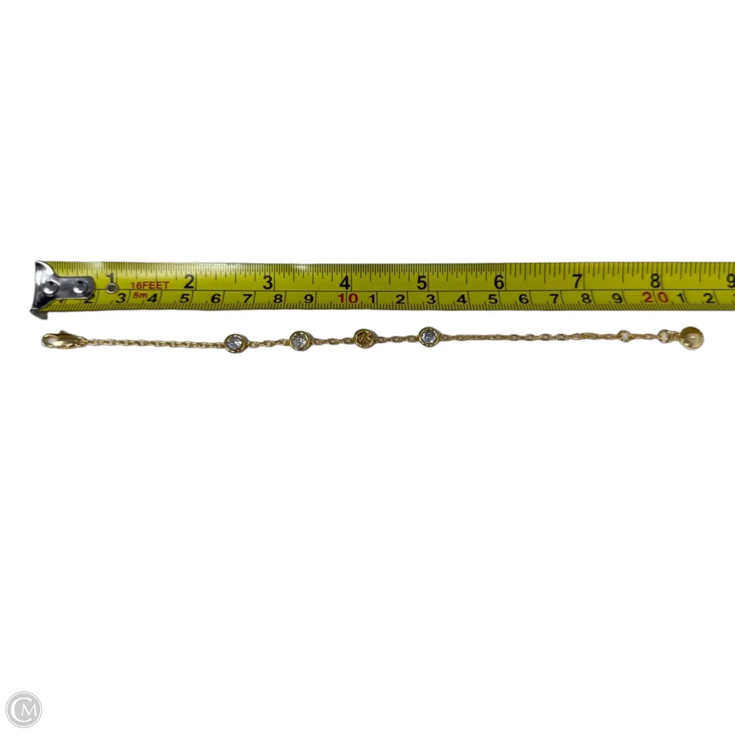 Gold-Tone Logo & Crystal Station Chain Bracelet By Michael By Michael Kors