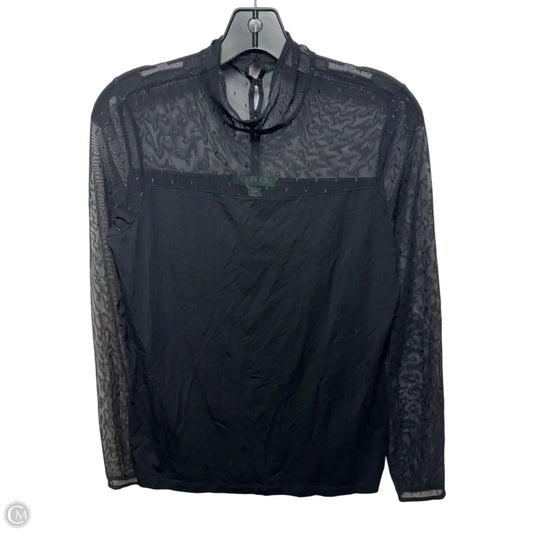 Top Long Sleeve By Lauren By Ralph Lauren In Black, Size: Mp