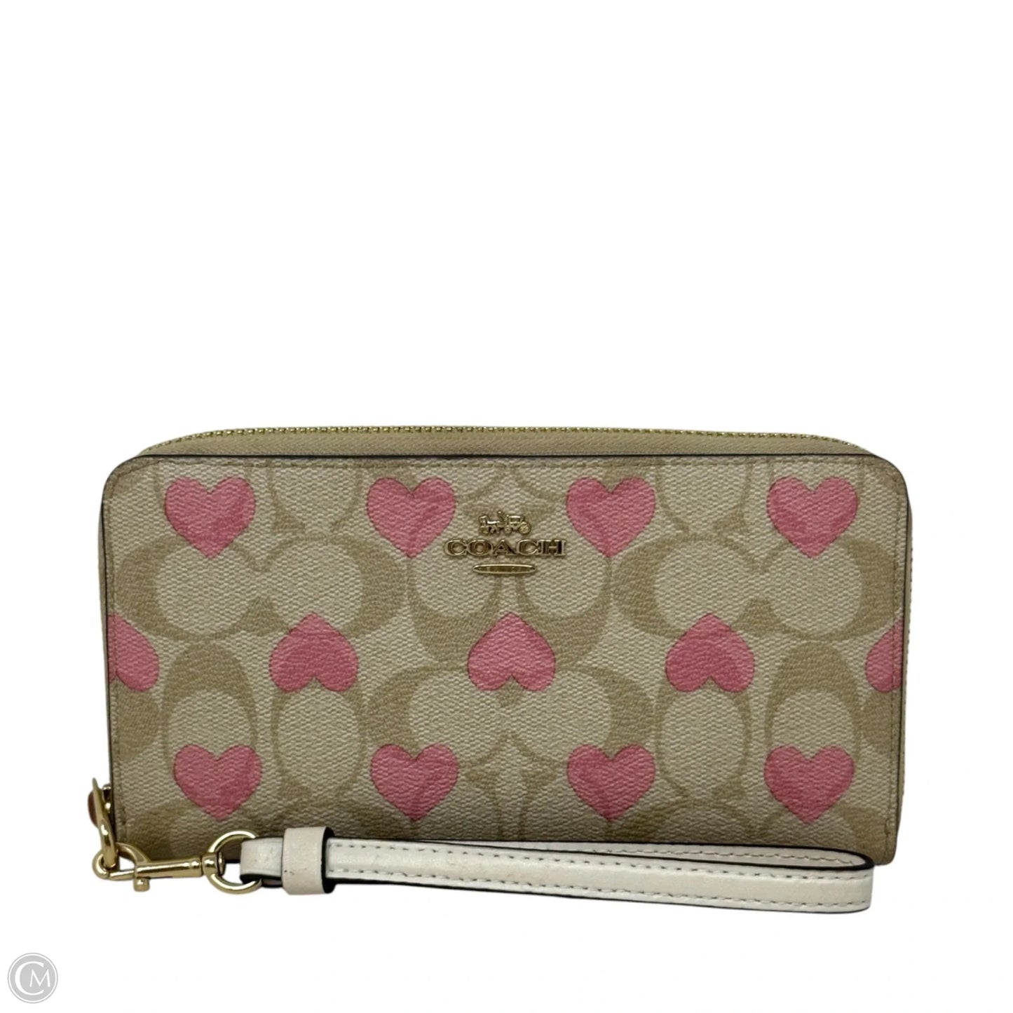 Heart Signature Long Zip Around Wallet Designer By Coach, Size: Medium