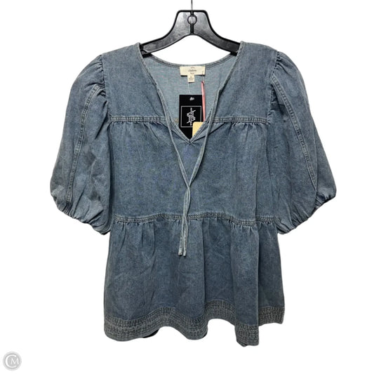 Olivia Top Short Sleeve By Entro In Blue Denim, Size: S