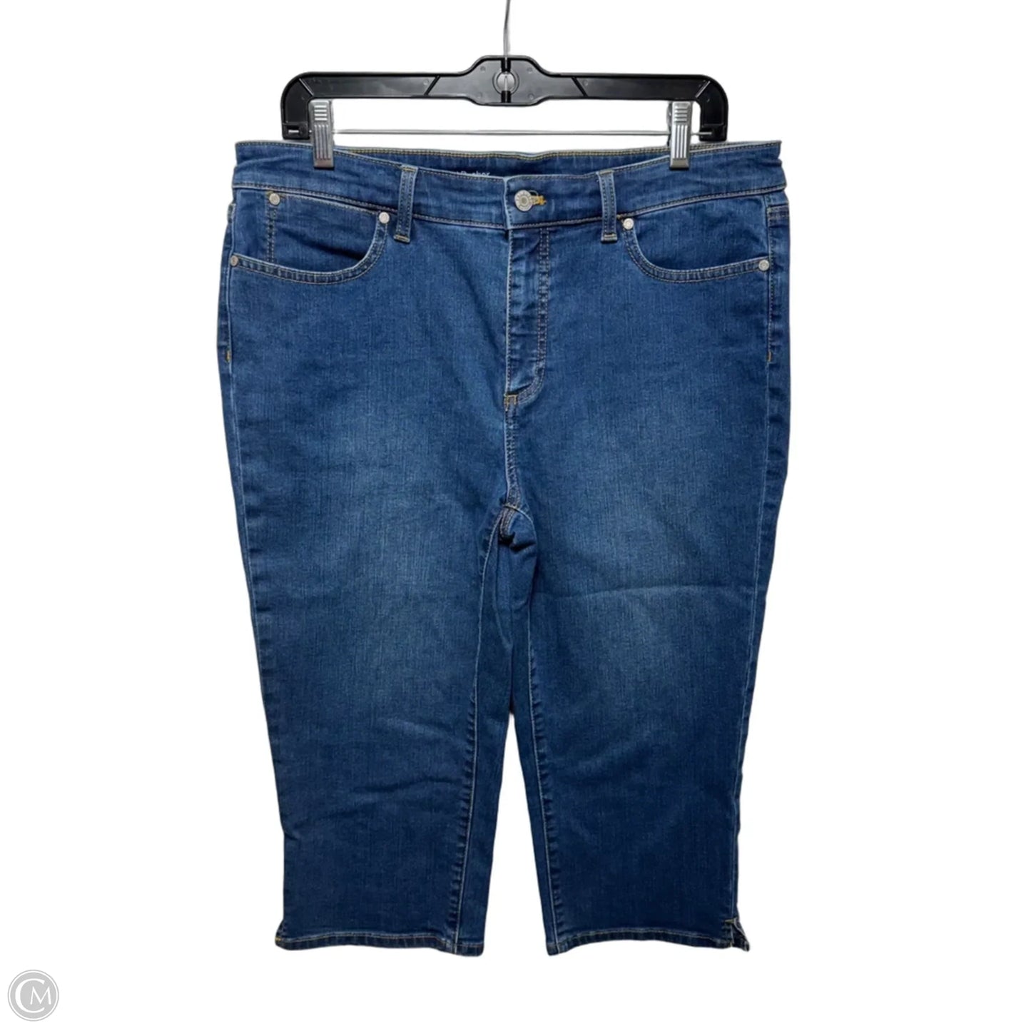 Jeans Flawless Pedal Pusher Cropped By Talbots In Blue Denim, Size: 12