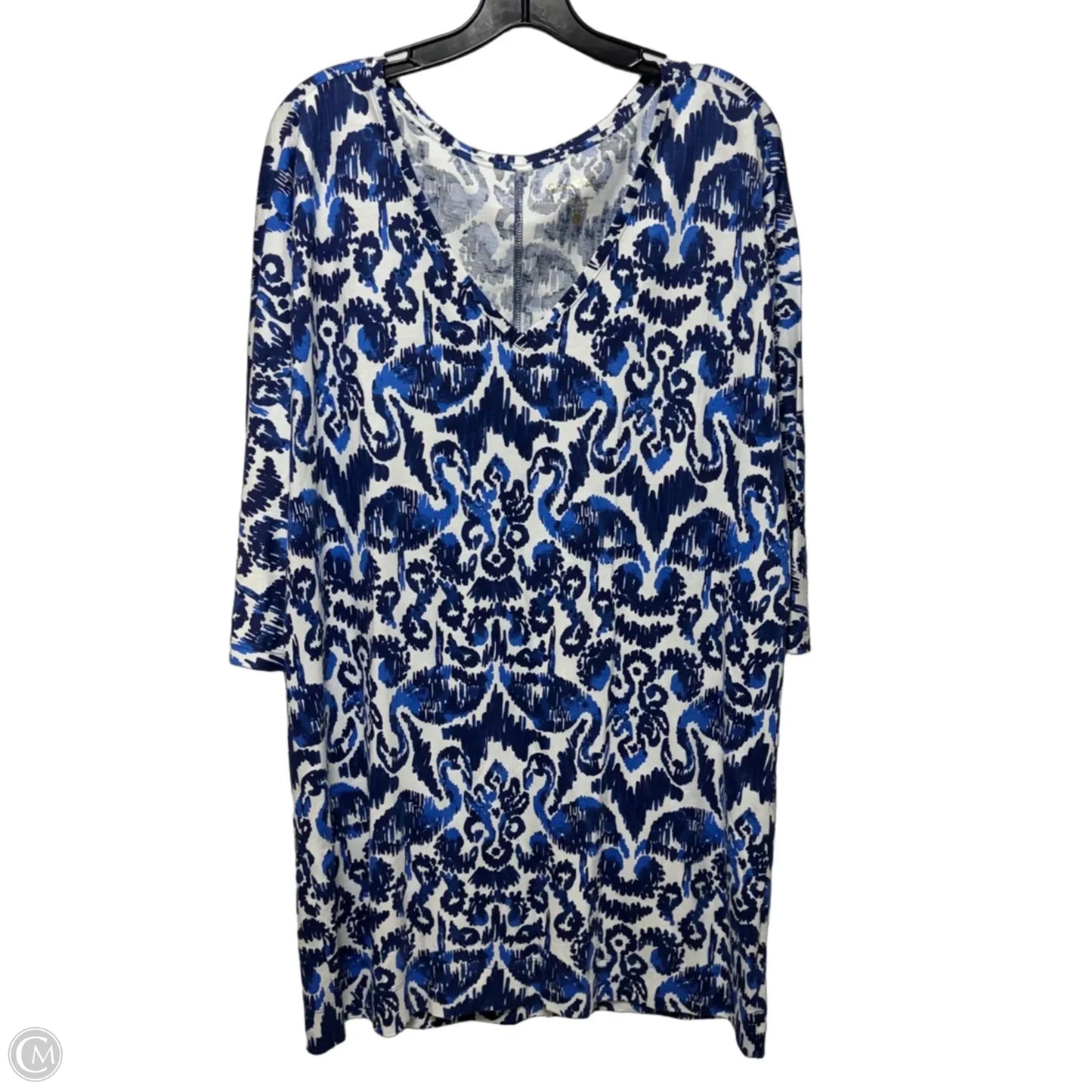 Dress Designer By Lilly Pulitzer In Blue & White, Size: L