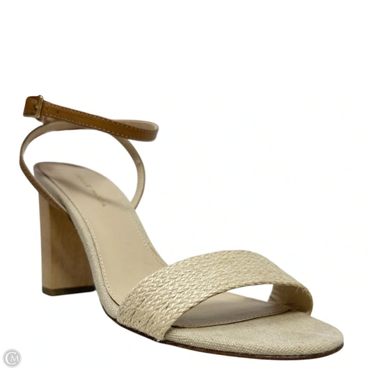 Sandals Heels Block By Pelle Moda In Cream, Size: 8.5