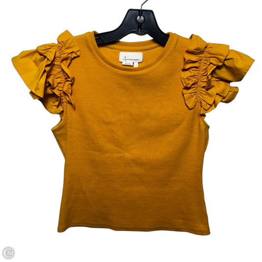 Top Short Sleeve By Anthropologie In Gold, Size: S