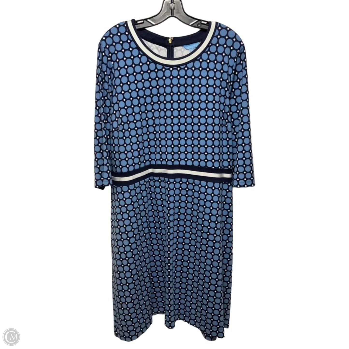 Persley Ponte Dress By Draper James In Nassau Navy Honeycomb / Geometric Dot Print, Size: 2X