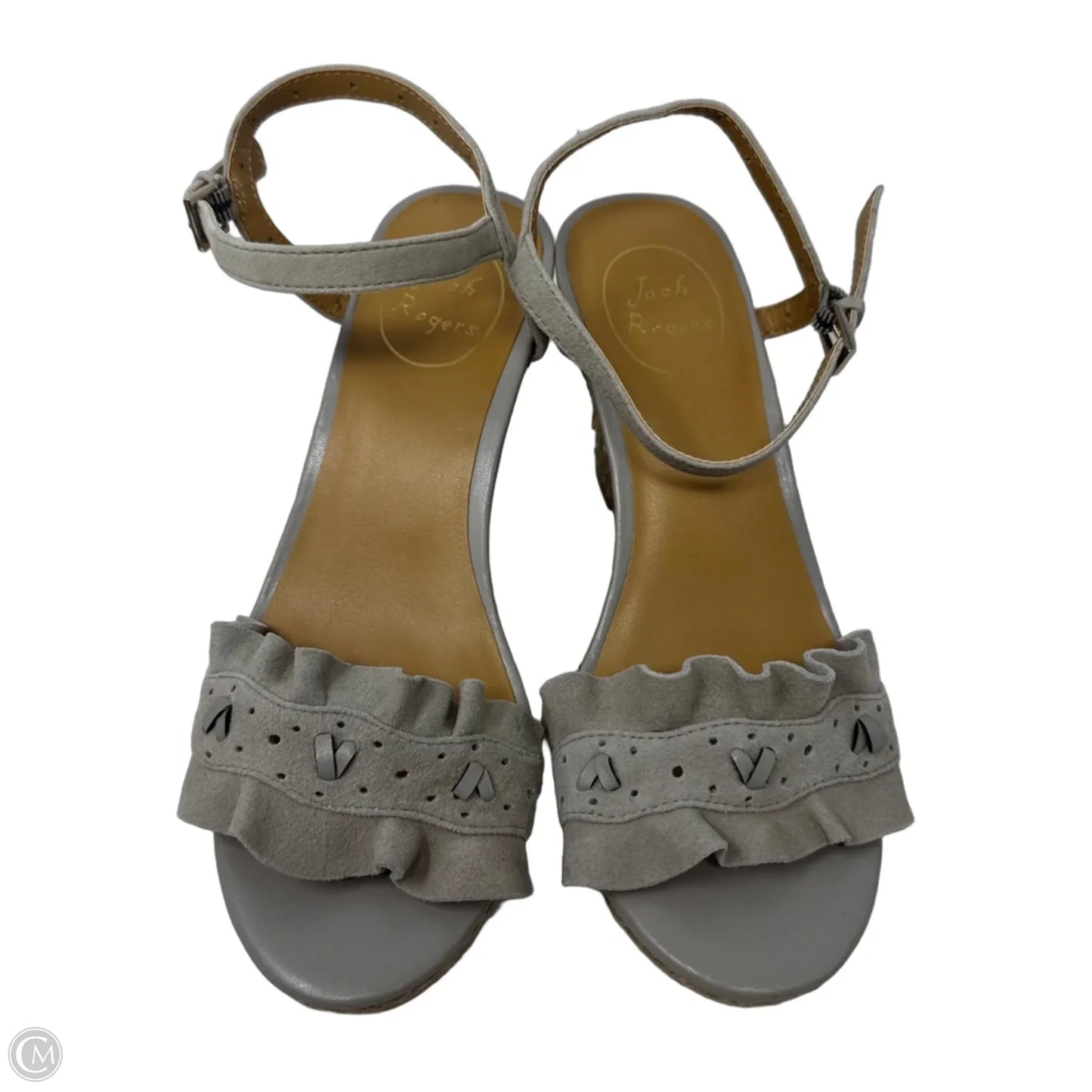 Espadrille Sandals Heels Wedge By Jack Rogers In Grey, Size: 7