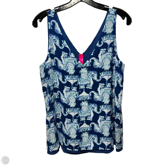 Reversible Top Sleeveless Designer By Lilly Pulitzer In Blue & White, Size: M
