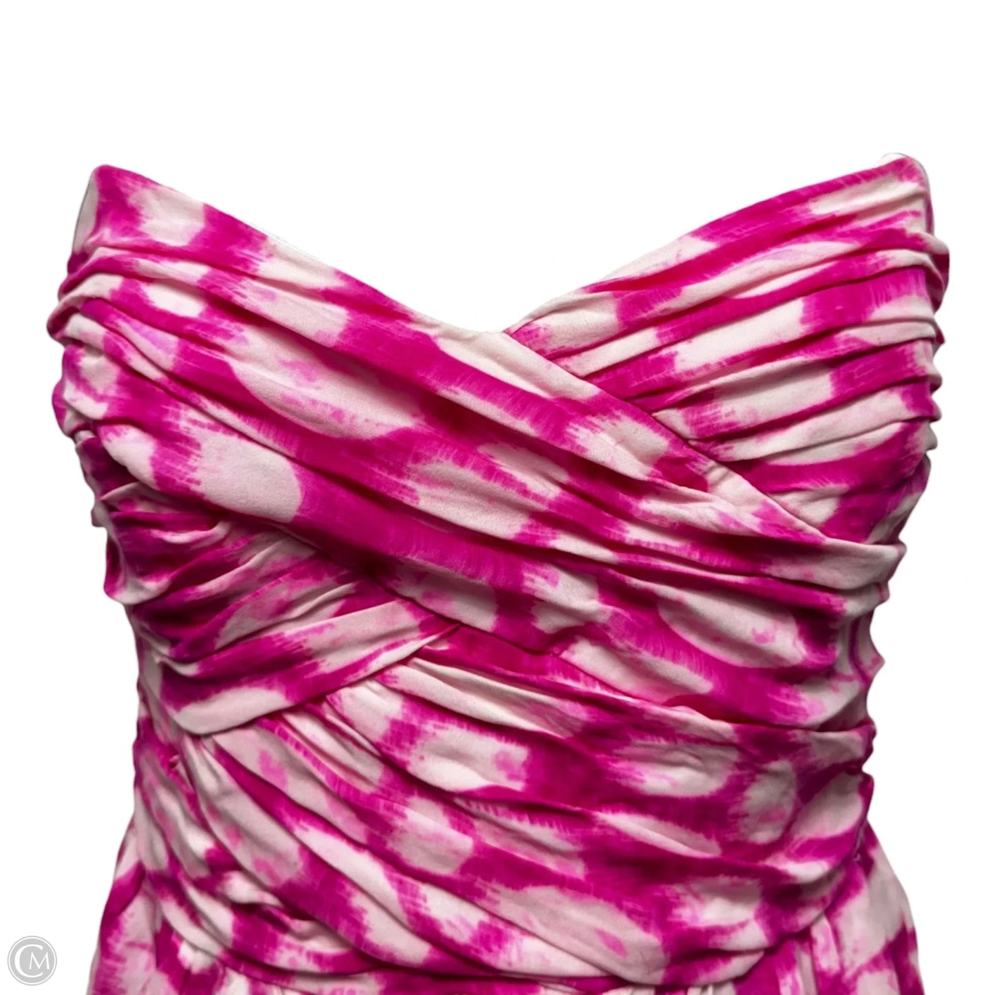 Silk Strapless Mini Dress By Shoshanna In Pink & White, Size: 4