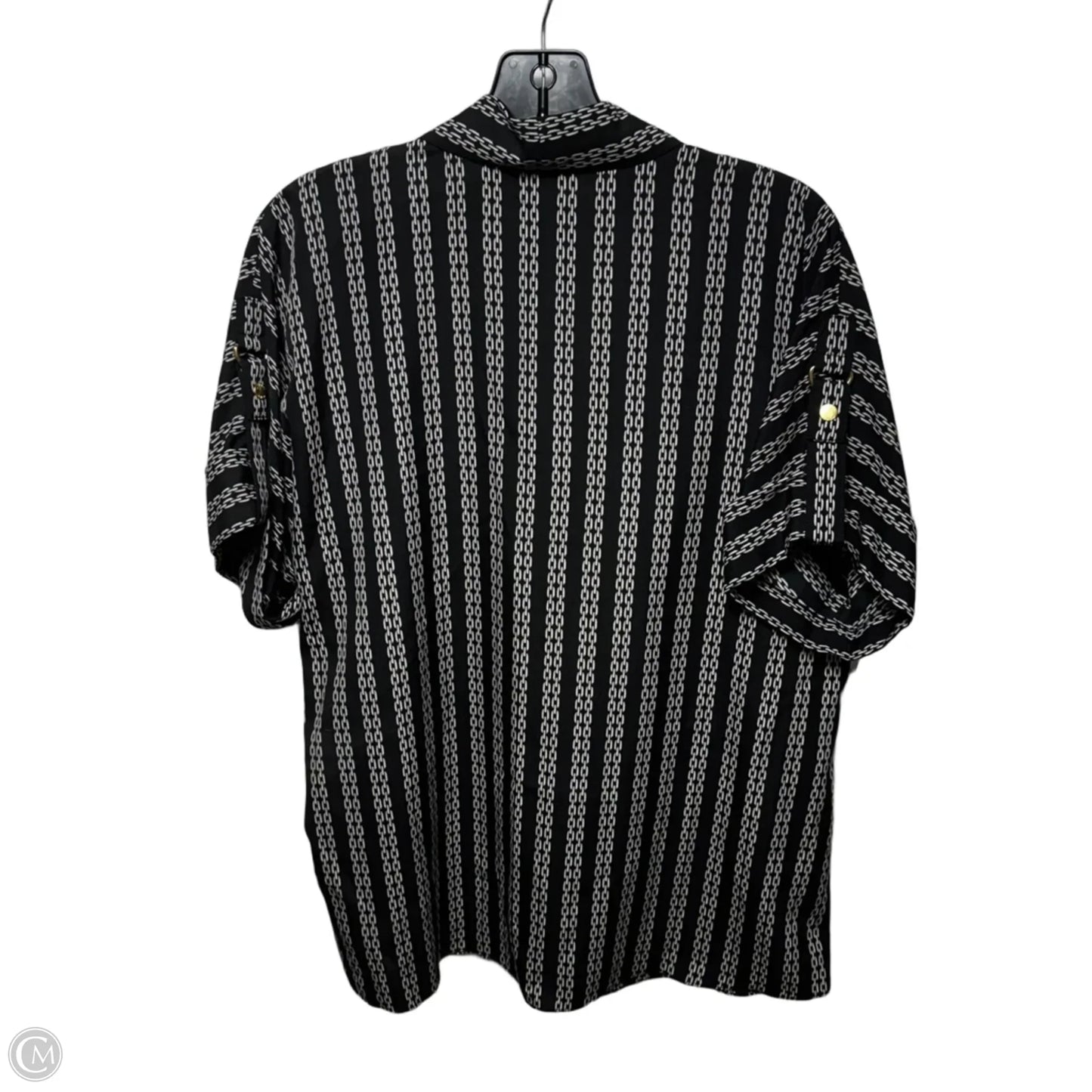 Top Short Sleeve By Michael By Michael Kors In Black & White, Size: L