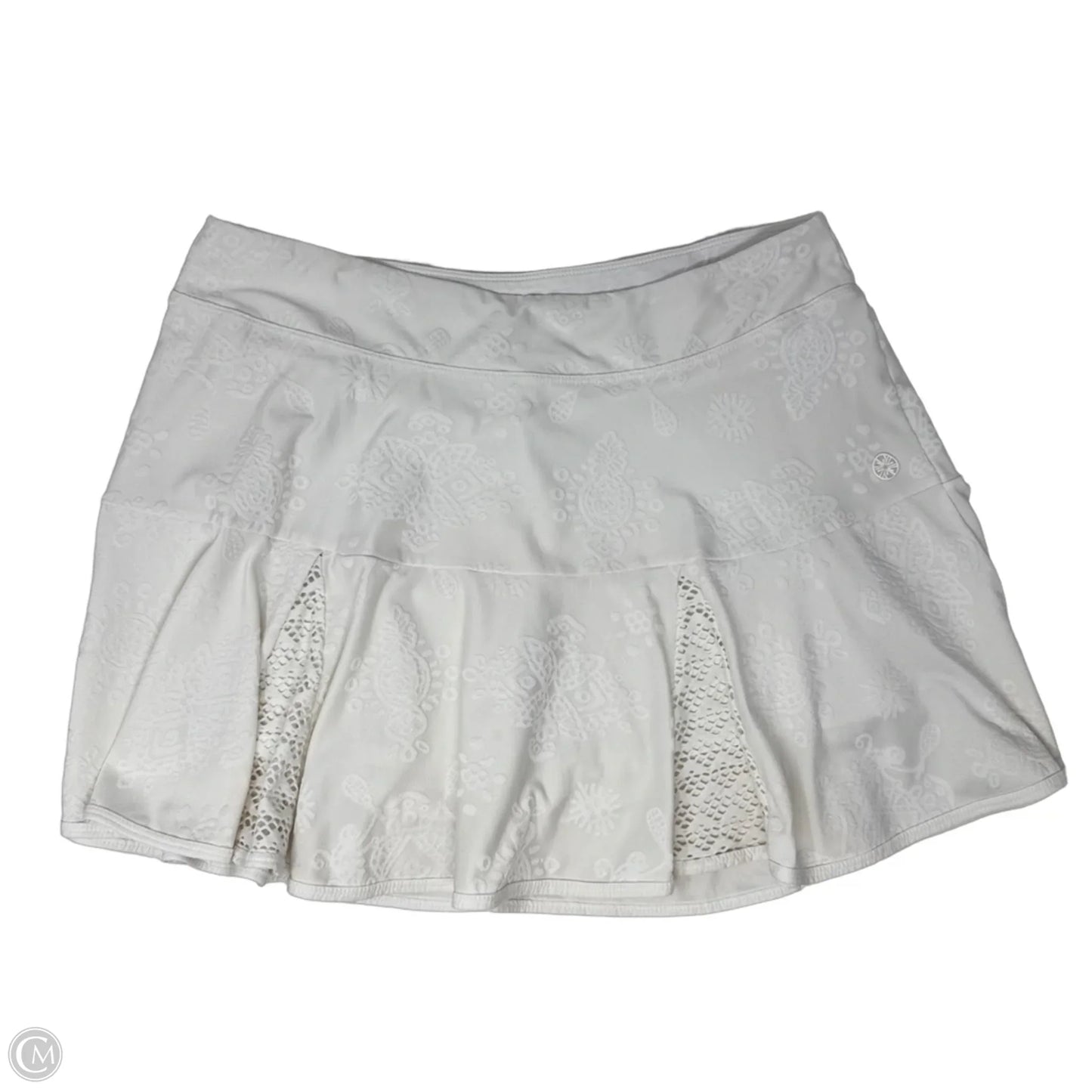 Coquina Tennis Skort Designer By Luxletic Lilly Pulitzer In Resort White Nylon Tennis Money Knit Jacquard, Size: M