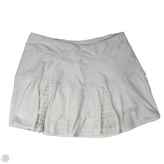 Coquina Tennis Skort Designer By Luxletic Lilly Pulitzer In Resort White Nylon Tennis Money Knit Jacquard, Size: M