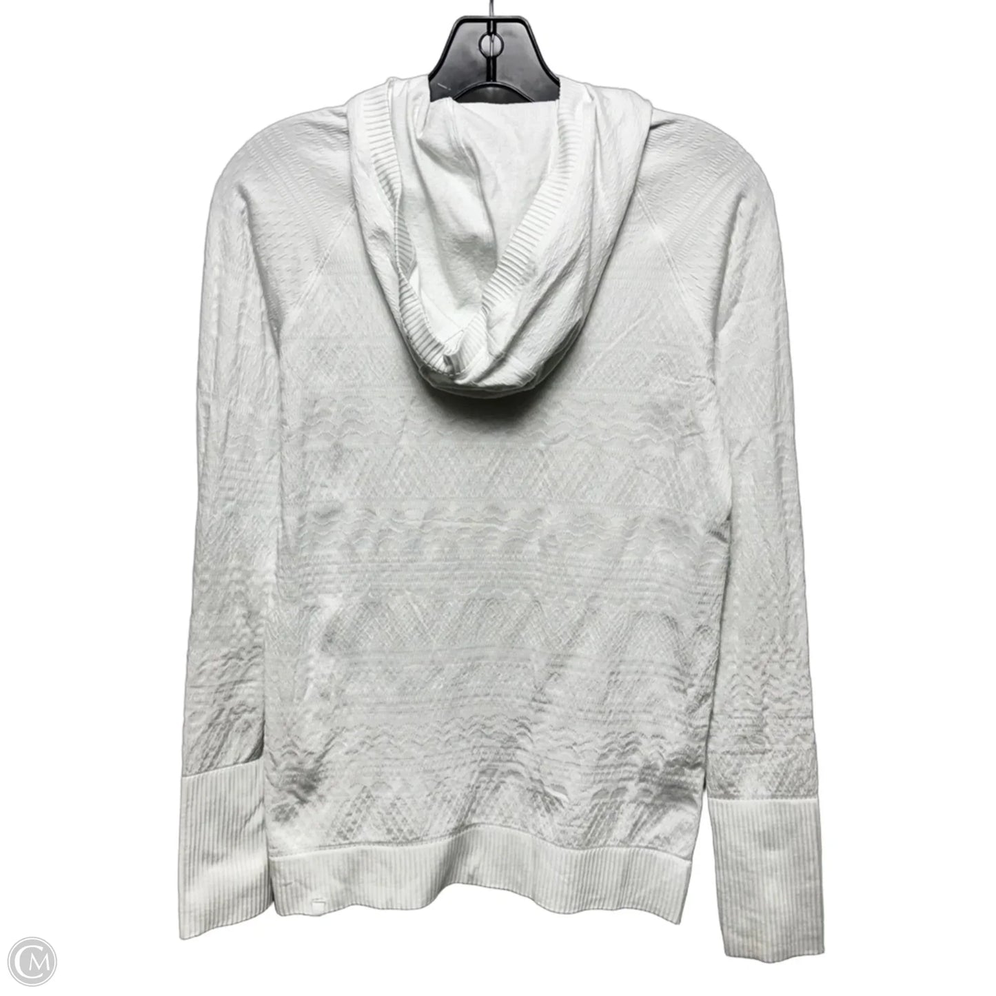 Textured Athletic Top Long Sleeve Hoodie By Lululemon In White, Size: 6